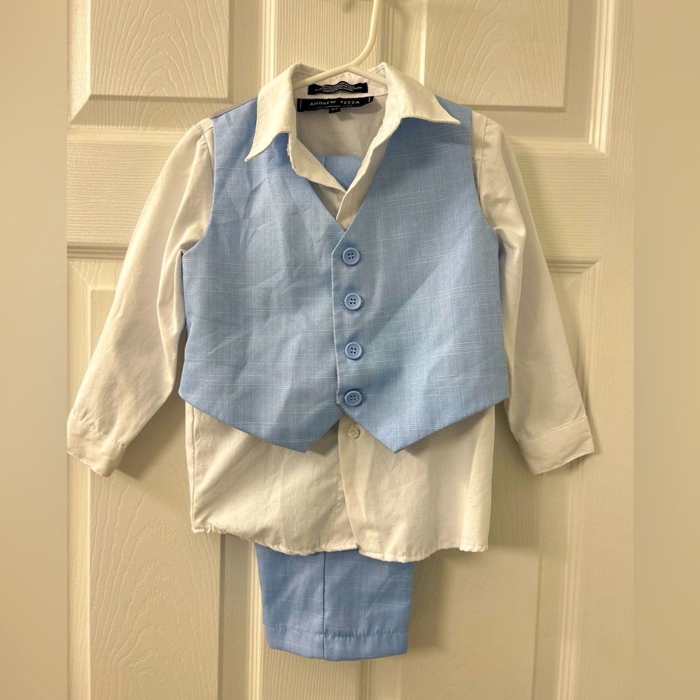 Andrew Fezza 2T suit baby blue white
